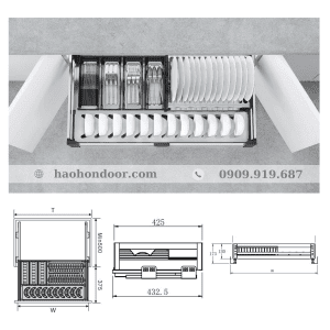 Alternative view of Giá Để Bát Đĩa Tủ Dưới EU133750 - Rộng 750